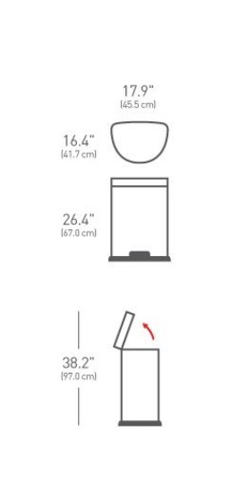 Pedaalemmer, 60 L, roestvrij staal - simplehuman