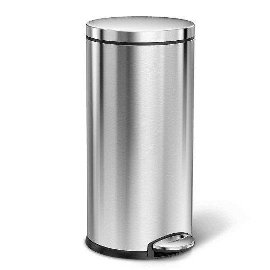 Pattumiera con pedale, 30 L, acciaio inossidabile - simplehuman