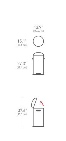 Pattumiera con pedale, 30 L, acciaio inossidabile - simplehuman
