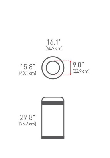 Pattumiera, 60 L, acciaio inossidabile - simplehuman