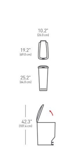 Pattumiera con pedale, 40 L, plastica, Grigio - simplehuman