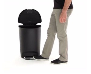 Pattumiera con pedale, 50 L, semitonda, plastica, Nero - simplehuman