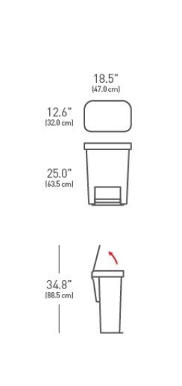 Pattumiera a pedale, 45 L, plastica - simplehuman