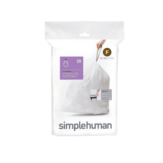 Müllbeutel, Code F, 25 L / 20 Stk., Kunststoff - simplehuman
