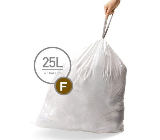 Müllbeutel, Code F, 25 L / 20 Stk., Kunststoff - simplehuman