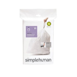 Sacchetti della spazzatura, codice G, 30 L / 20 pz, plastica - simplehuman