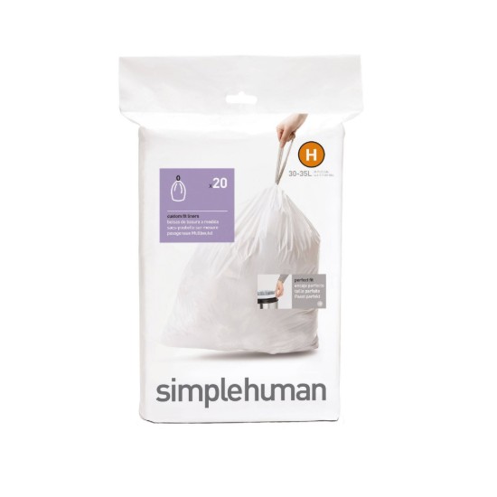 Sacs poubelles, code H, 30-35 L / 20 pcs., plastique - simplehuman