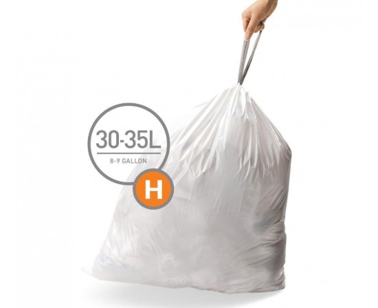Sacs poubelles, code H, 30-35 L / 20 pcs., plastique - simplehuman