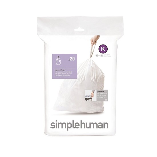 Sacs poubelles, code K, 35-45 L / 20 pcs., plastique - simplehuman