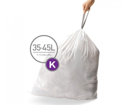 Sacs poubelles, code K, 35-45 L / 20 pcs., plastique - simplehuman