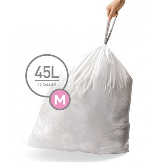 Sacchetti della spazzatura, codice M, 45 L / 20 pz, plastica - simplehuman