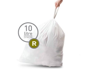 Vuilniszakken, code R, 10 L / 20 stuks, plastic - simplehuman