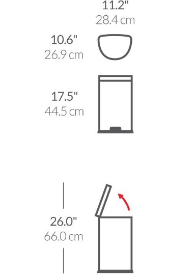 Prullenbak met pedaal, halfrond, 10 L - simplehuman