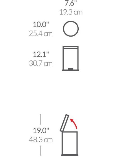 Pattumiera con pedale, 4,5 L, acciaio inossidabile - simplehuman