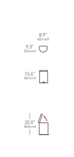 Pattumiera con pedale, 6 L, acciaio inossidabile - simplehuman