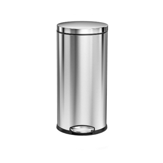 Pattumiera con pedale, 30 L, acciaio inossidabile - simplehuman