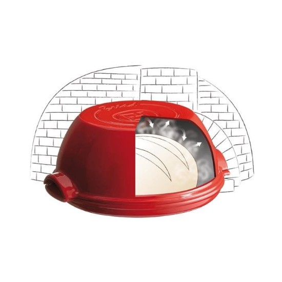 Loaf baking dish, ceramic, 30 cm, Burgundy - Emile Henry
