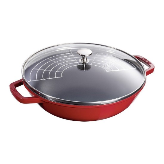 Wok pan, cast iron, 30 cm, Cherry - Staub