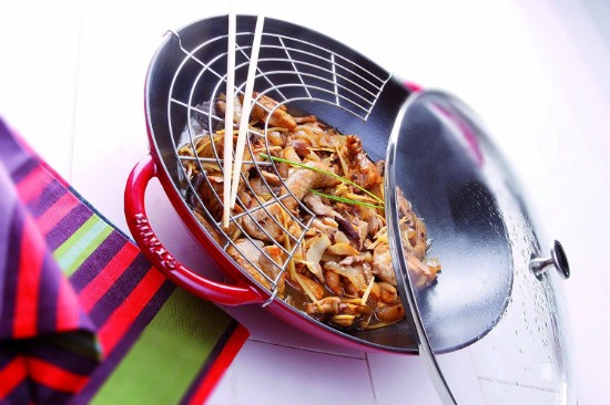  Wok pan, cast iron, 37 cm, Cherry - Staub