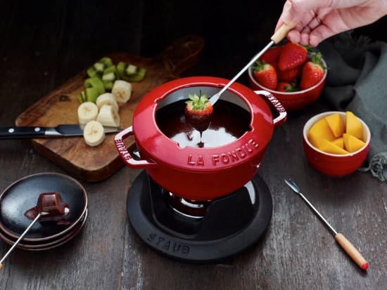 20 cm gietijzeren fondue set, Cherry - Staub