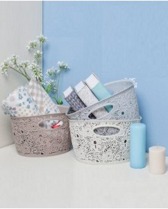 Cesto portaoggetti in plastica, 22 x 17 x 12 cm, Bianco - Curver