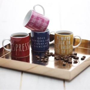 Tazza da caffè "Running late", 80 ml - di Kitchen Craft