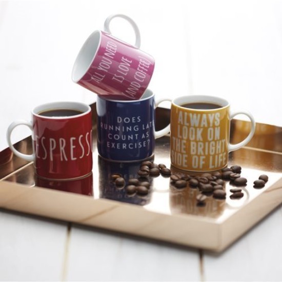 Tazza da caffè "Running late", 80 ml - di Kitchen Craft