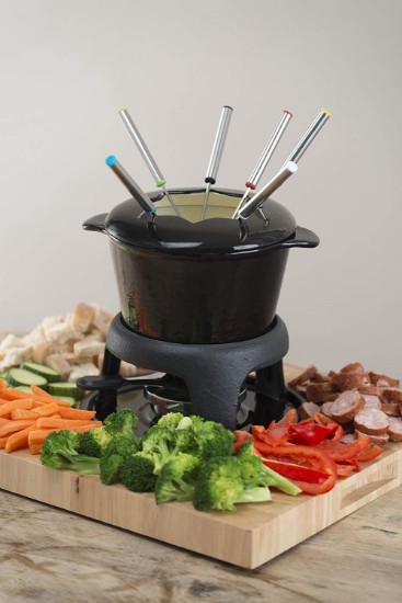Set per fonduta da 8 pezzi, realizzato in ghisa smaltata - di Kitchen Craft