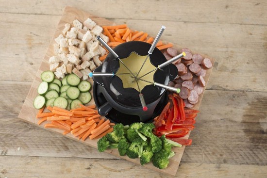 Set per fonduta da 8 pezzi, realizzato in ghisa smaltata - di Kitchen Craft