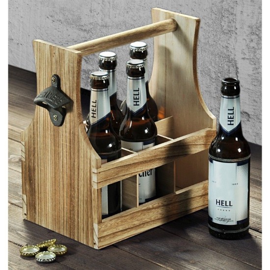 Bierfles draagkist, paulowniahout - Kesper