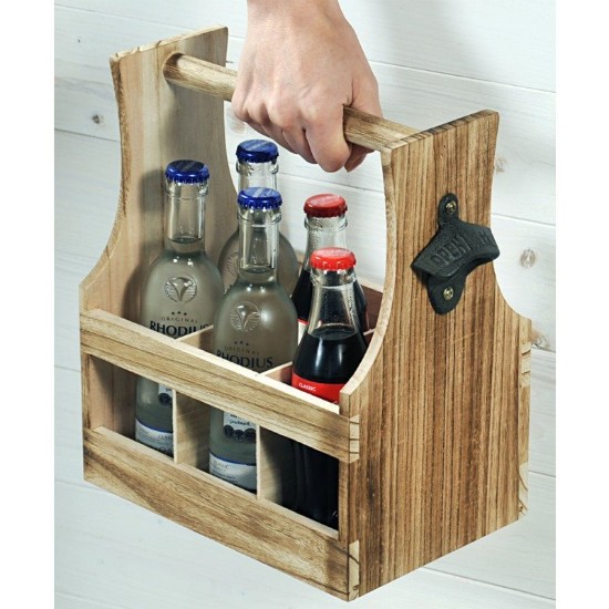 Bierfles draagkist, paulowniahout - Kesper