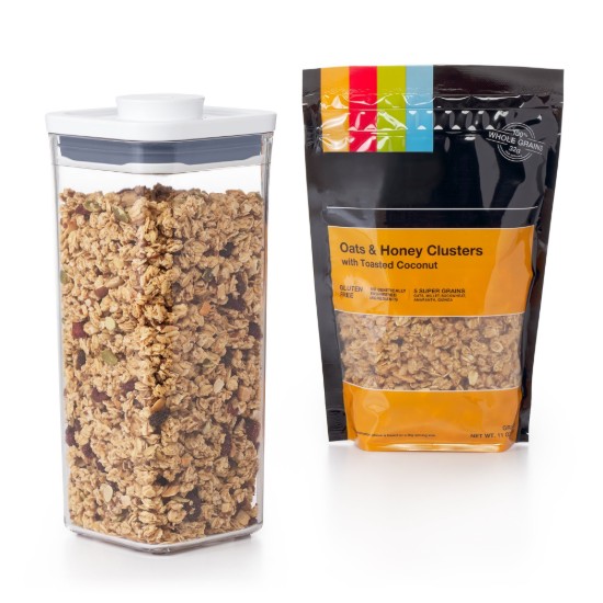 Firkantet madbeholder, plastik, 11 x 11 x 24 cm, 1,6 L - OXO