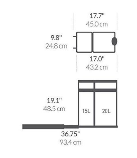 Pattumiera a scomparsa a due scomparti, 35 L - simplehuman