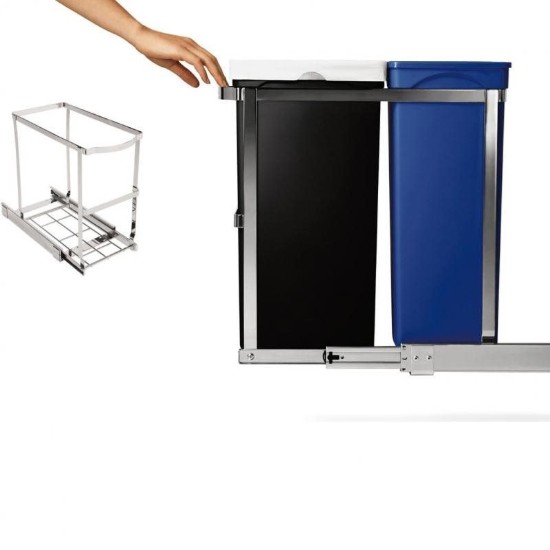 Pattumiera a scomparsa a due scomparti, 35 L - simplehuman