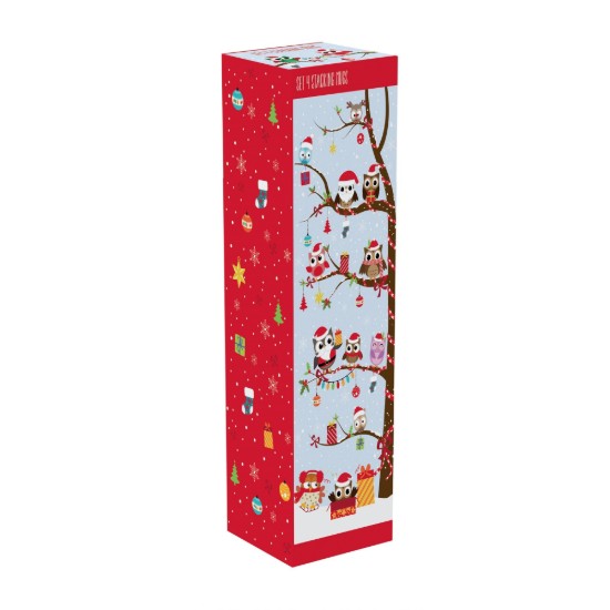 Set 4 tazze in porcellana "Owls Family", 275 ml, bianco - Easy Life