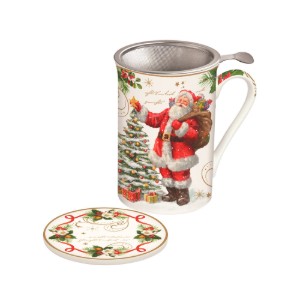 Mug with lid and infuser, 300 ml, "Magic Christmas" - Easy Life