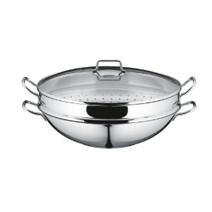 Padella wok, 4 pezzi, acciaio inox, 36 cm, "Macao" - WMF