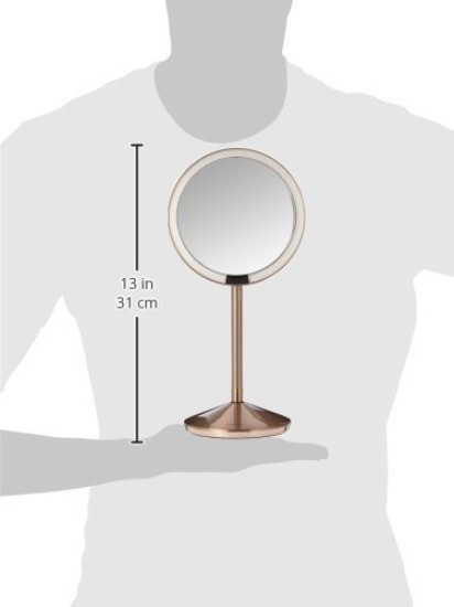 Specchio per il trucco con sensore, 11,5 cm, Rose Gold - simplehuman