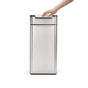 Vuilnisbak met touchbar, 30 L, Slim, roestvrij staal - simplehuman