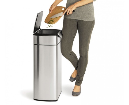Mülleimer mit Touch-Bar, 30 L, Slim, Edelstahl – simplehuman