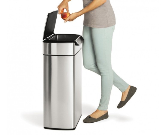 Mülleimer mit Touch-Bar, 30 L, Slim, Edelstahl – simplehuman