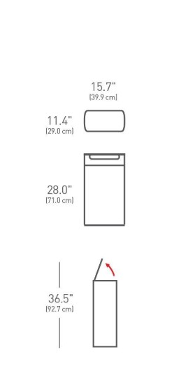 Vuilnisbak met touchbar, 40 L, Slim, roestvrij staal - simplehuman