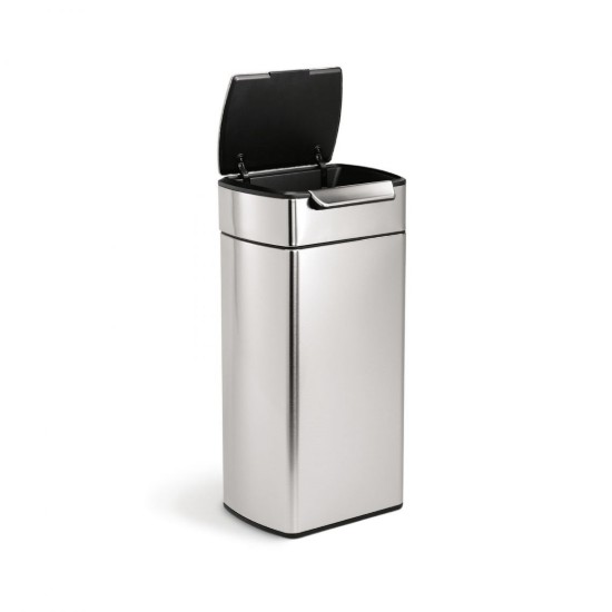 Vuilnisbak met touchbar, 40 L, Slim, roestvrij staal - simplehuman