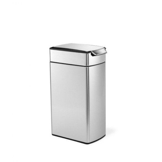 Vuilnisbak met touchbar, 40 L, roestvrij staal, Slim - simplehuman