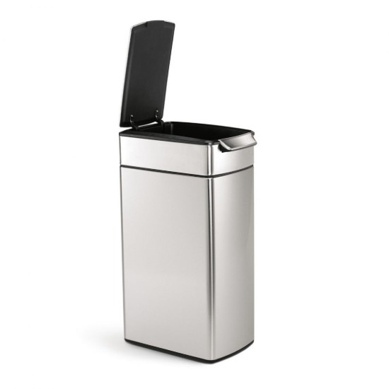 Vuilnisbak met touchbar, 40 L, roestvrij staal, Slim - simplehuman