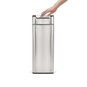 Vuilnisbak met touchbar, 40 L, roestvrij staal, Slim - simplehuman
