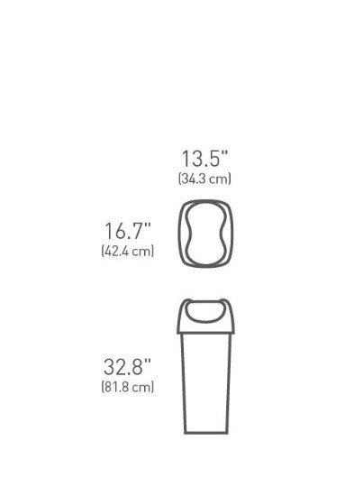 Szemetes, 60 l, műanyag - simplehuman
