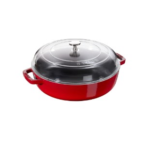 Pentola Braiser per brasatore saute, ghisa, 26cm/3.3L, Cherry - Staub