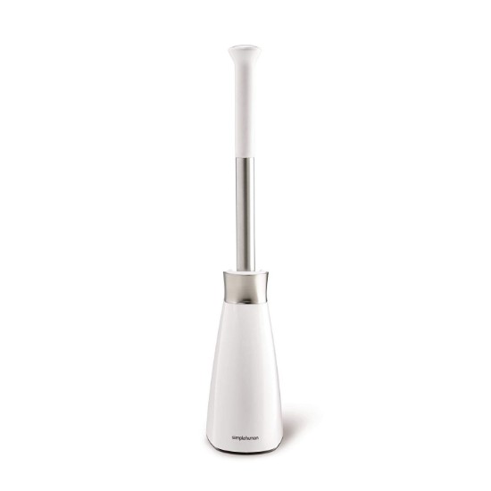 Scopino per WC con supporto, 47,2 cm, bianco - simplehuman