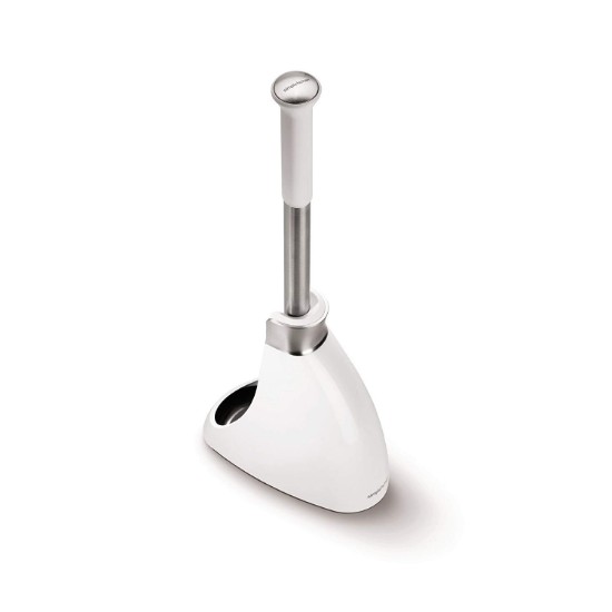 Scopino per WC con supporto, 47,2 cm, bianco - simplehuman